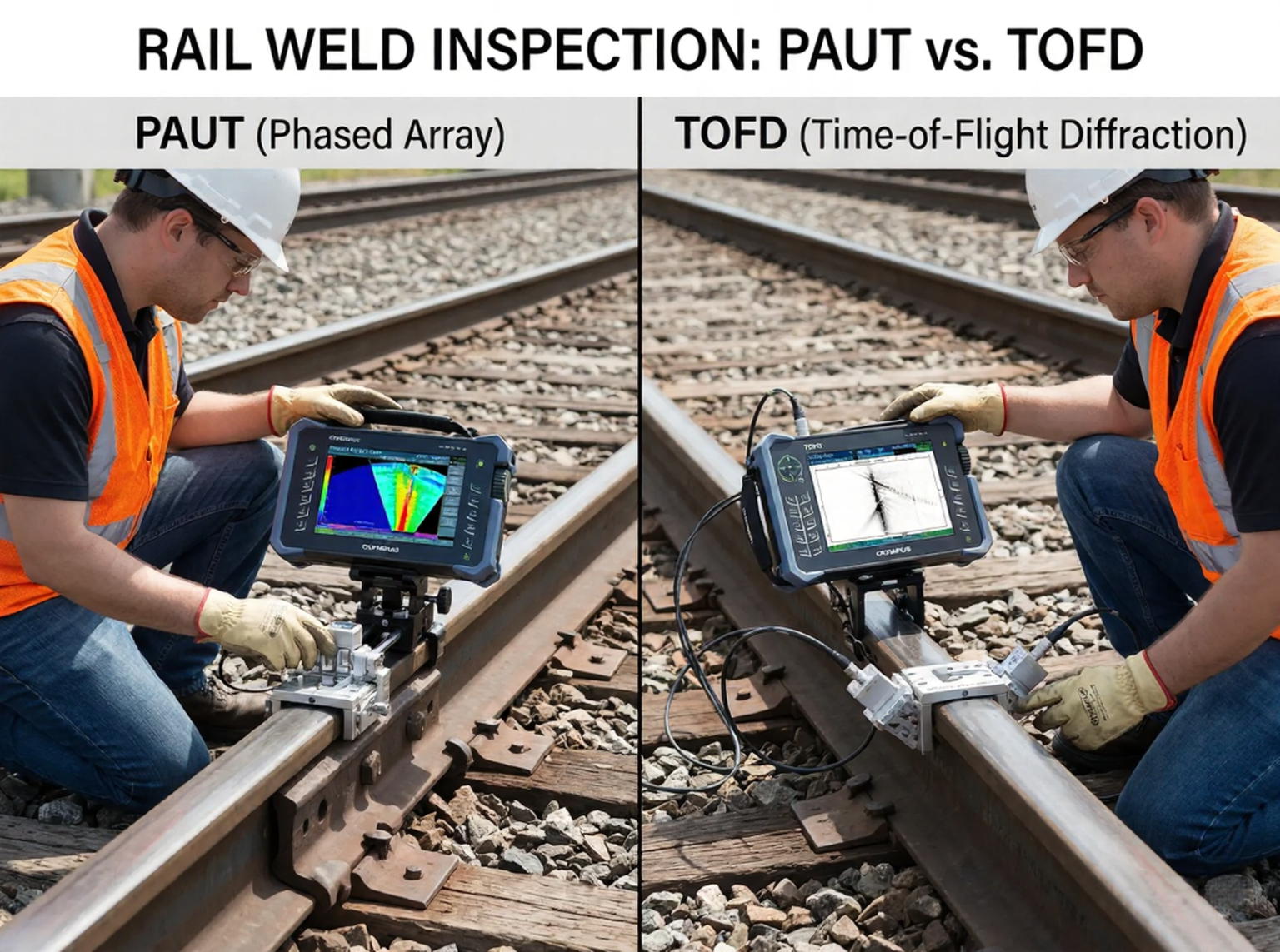 PAUT vs TOFD for Rail Weld Inspection: Key Differences