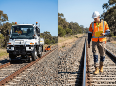 Hi-Rail Truck vs Inspection Cart